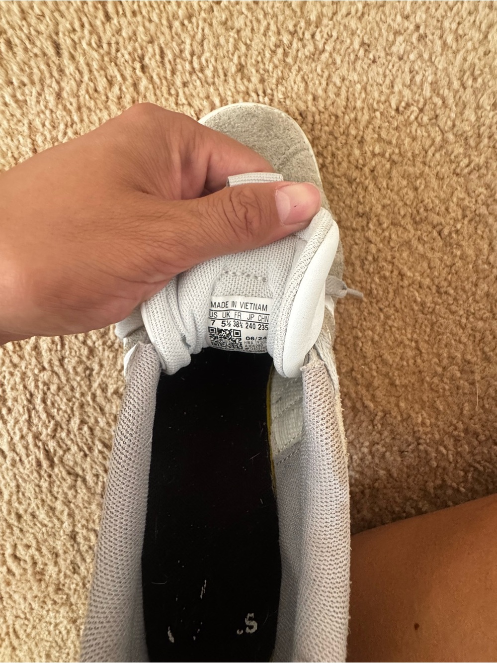 Grey Adidas Women's Suede Lace-Up Sneakers - Picture 3 of 3
